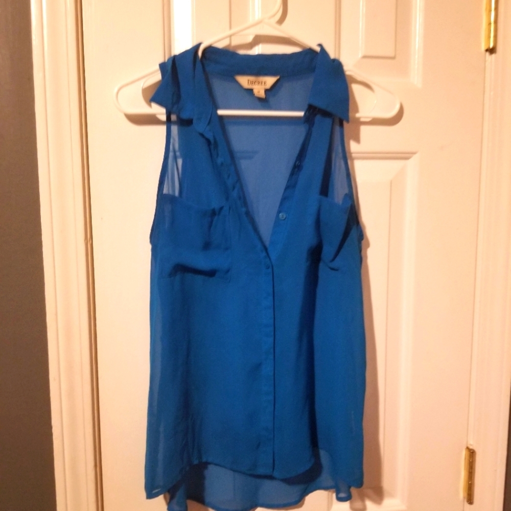Button up short sleeve blouse